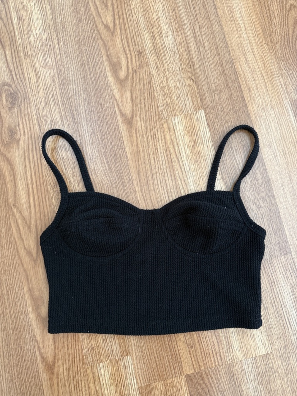 Nude brand ribbed black bustier top tank cami crop top